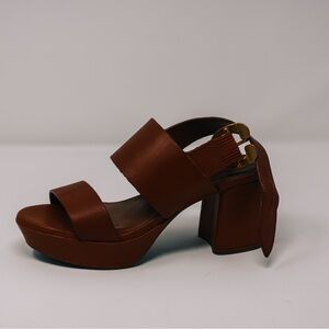 AEROSOLES Brown Block Heel Sandals